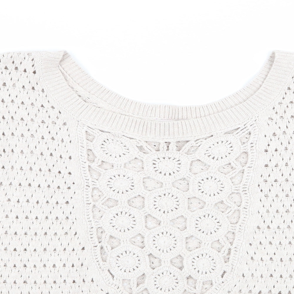 River Island Womens Beige Geometric  Pullover Jumper Size 8