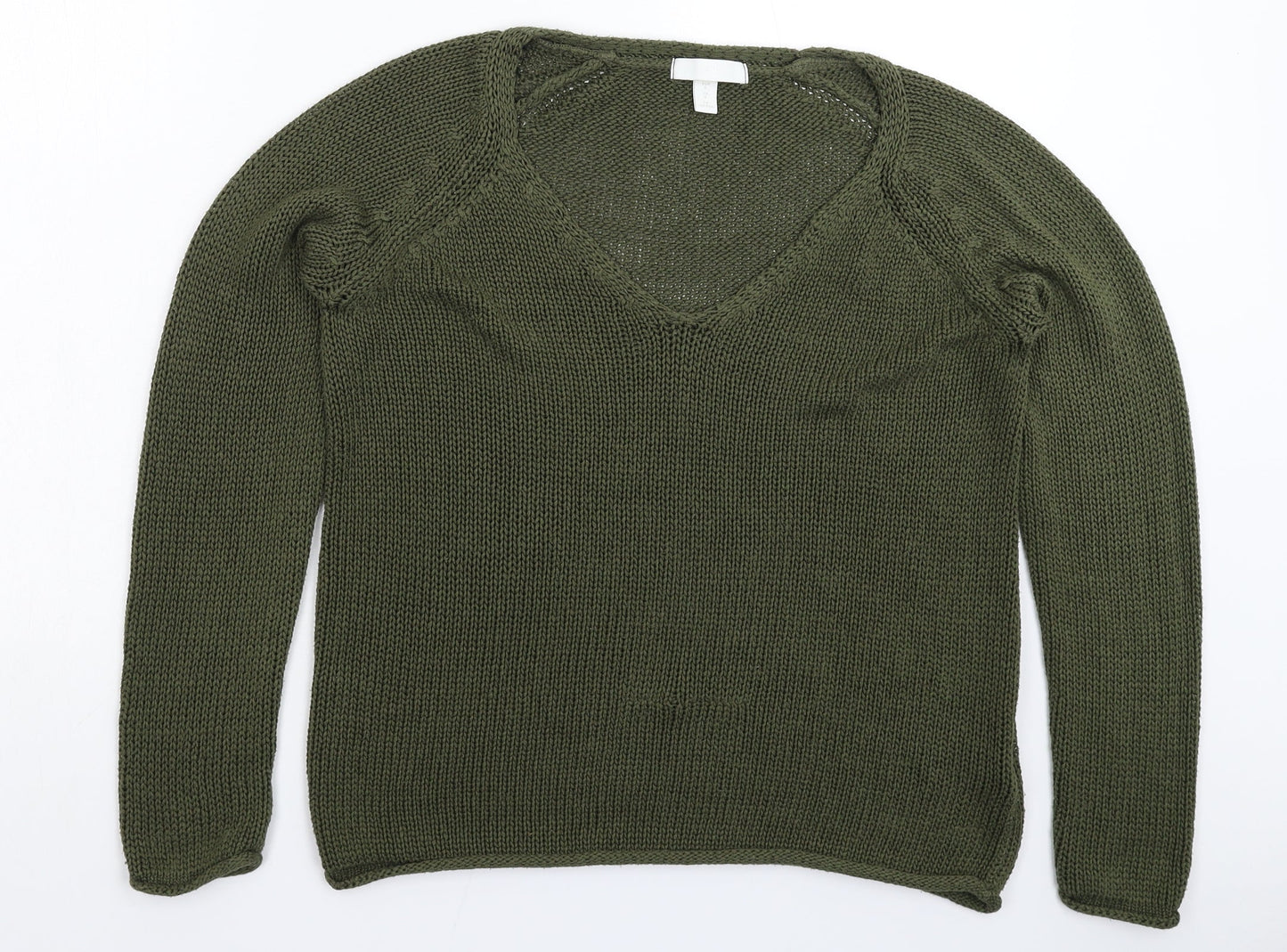 H&M Womens Green  Knit Pullover Jumper Size S
