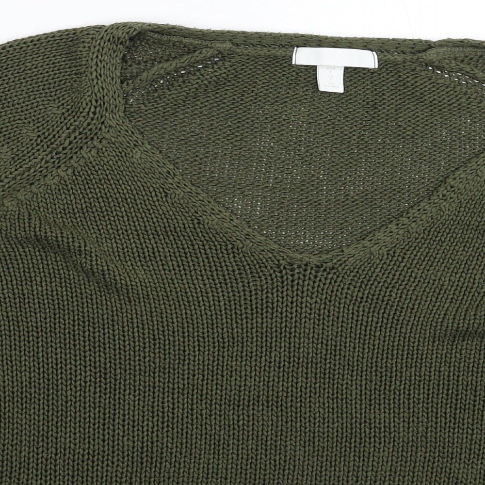 H&M Womens Green  Knit Pullover Jumper Size S