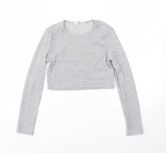 SheIn Girls Grey   Basic T-Shirt Size 10 Years