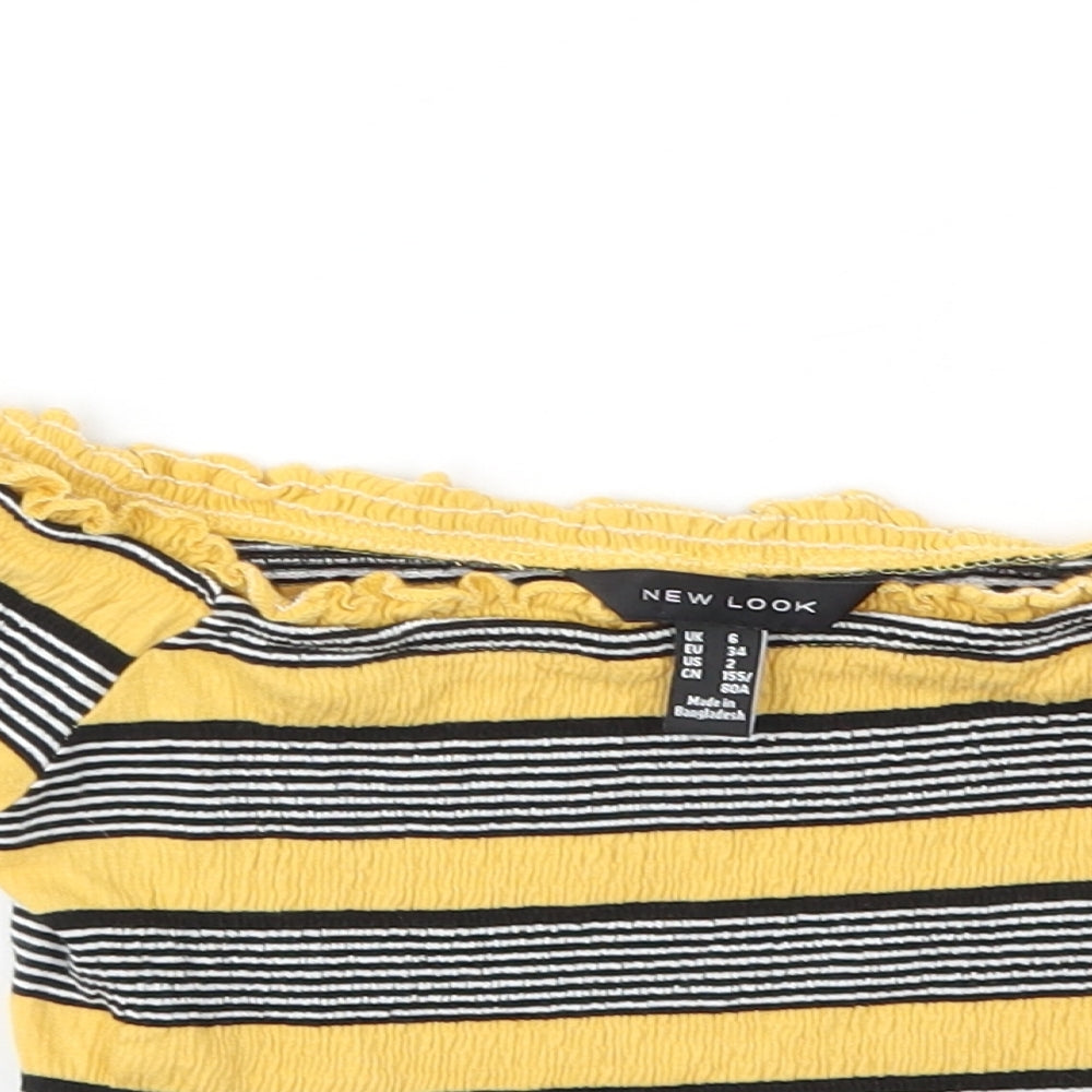 NEW LOOK  Womens Multicoloured Striped  Basic T-Shirt Size 6