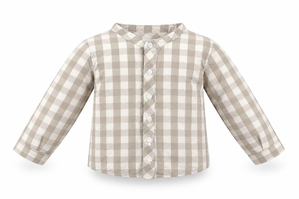 Front view of Disney boys’ multicoloured check basic tank, size 9-12, months