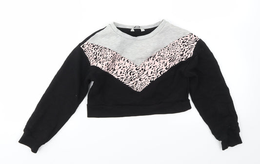 MISS Girls Blue Animal Print  Pullover Jumper Size 7-8 Years