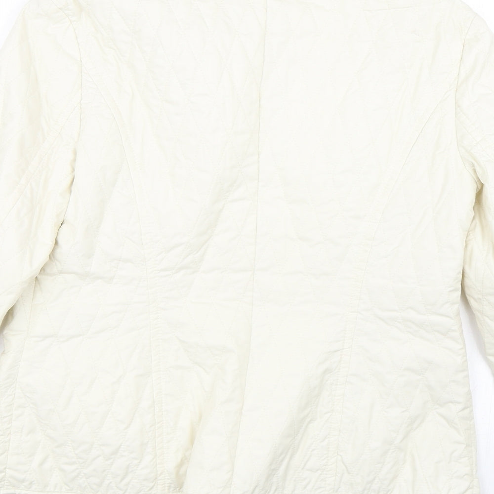 M&S Womens White Argyle/Diamond  Jacket Coat Size 8