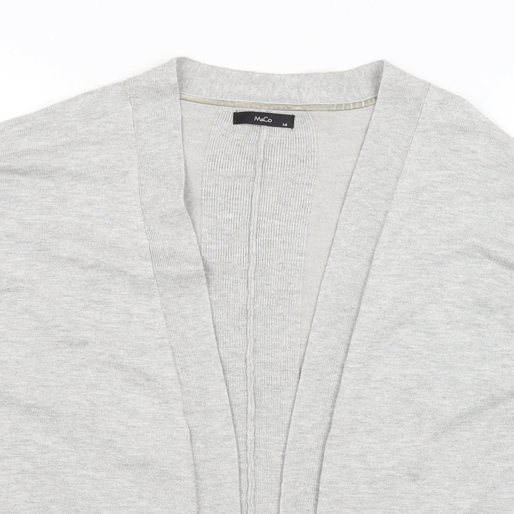 M&Co Womens Grey   Cardigan Jumper Size 14