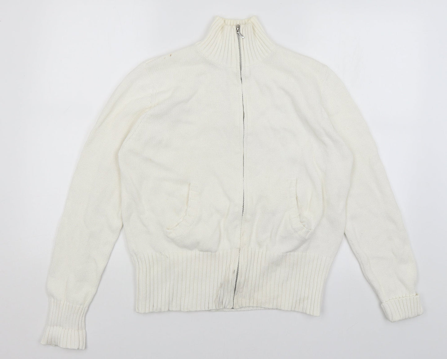 Papaya Womens White   Full Zip Jumper Size 16