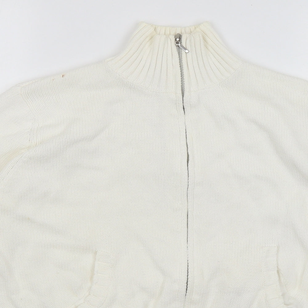 Papaya Womens White   Full Zip Jumper Size 16