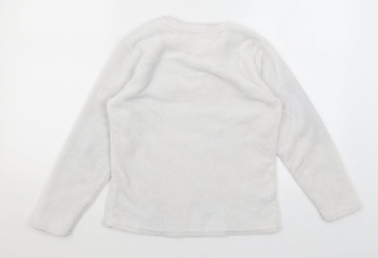 Sweet Dreams Girls White Solid  Top Pyjama Top Size 10-11 Years  - Dream Like A Unicorn