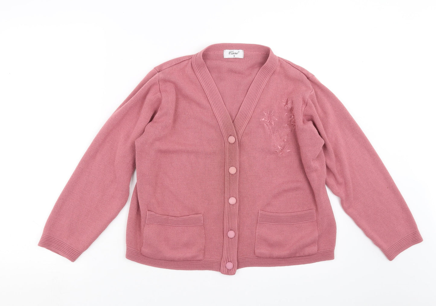 Care Womens Pink  Knit Cardigan Jumper Size S