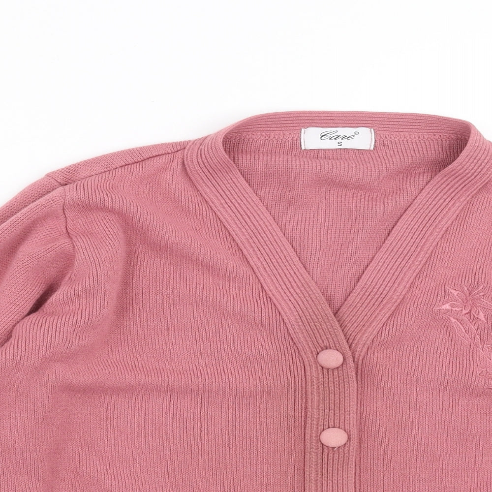 Care Womens Pink  Knit Cardigan Jumper Size S