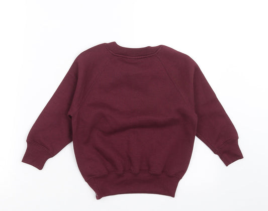 Russell Boys Purple   Pullover Sweatshirt Size 3-4 Years  - burgundy