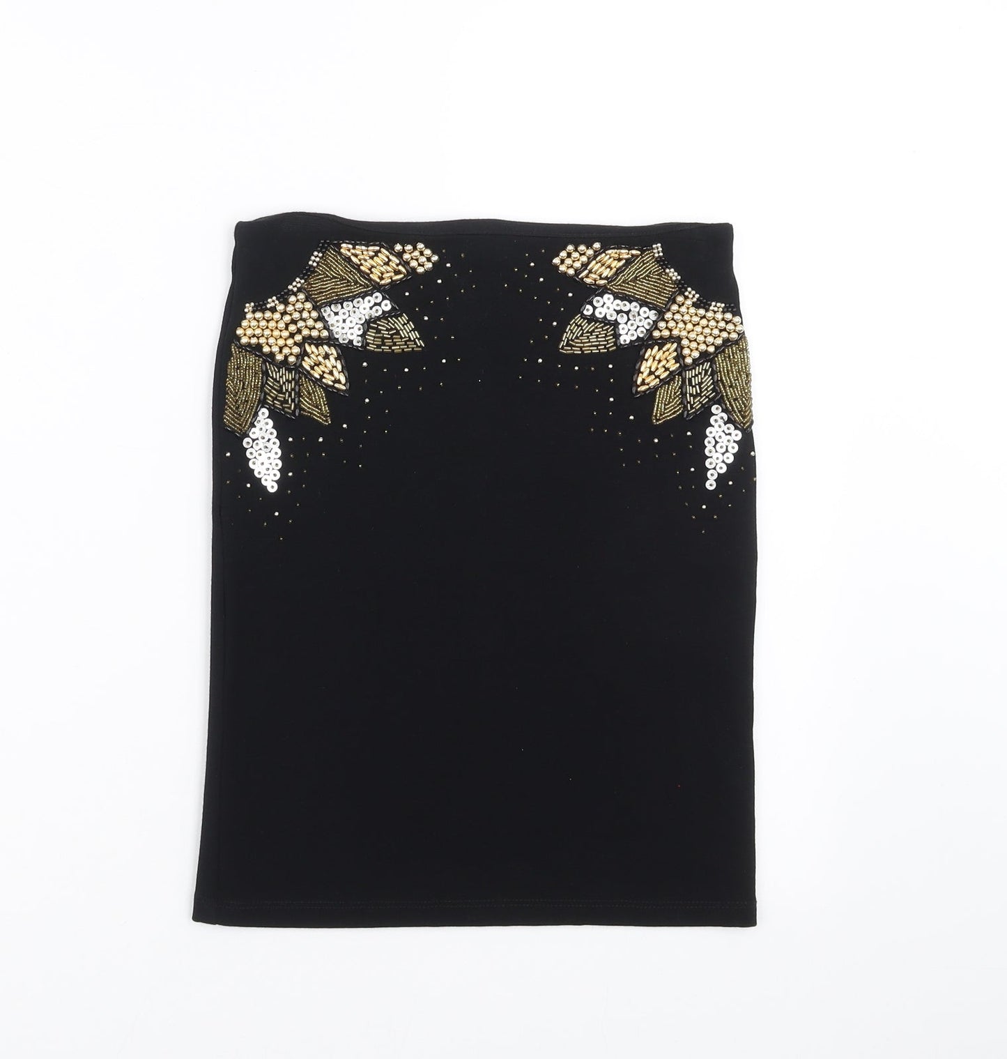 Topshop Womens Black   Straight & Pencil Skirt Size 8  - beaded