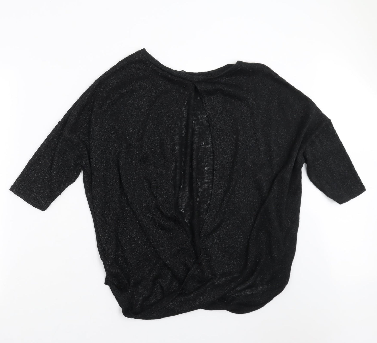 River Island Womens Black  Knit Pullover Jumper Size 12  - open back