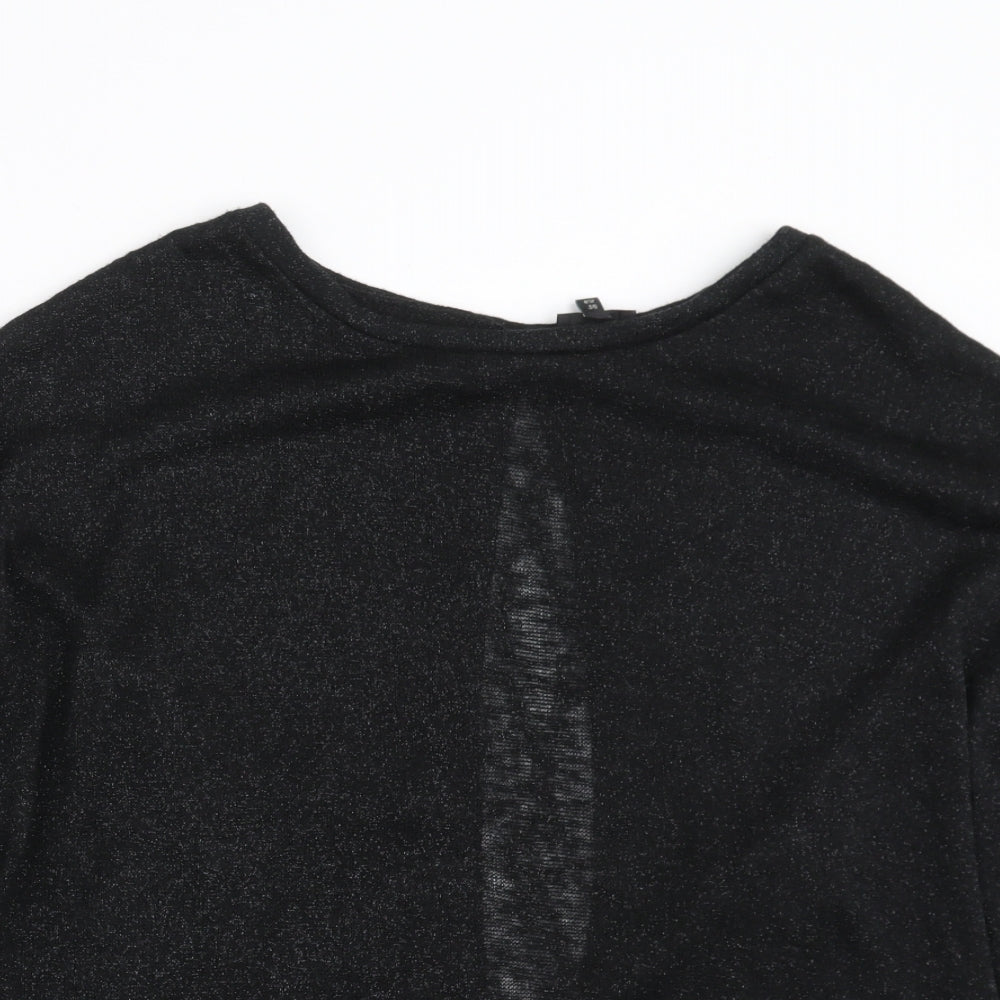 River Island Womens Black  Knit Pullover Jumper Size 12  - open back