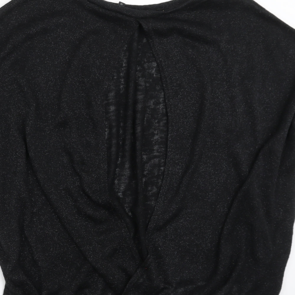 River Island Womens Black  Knit Pullover Jumper Size 12  - open back