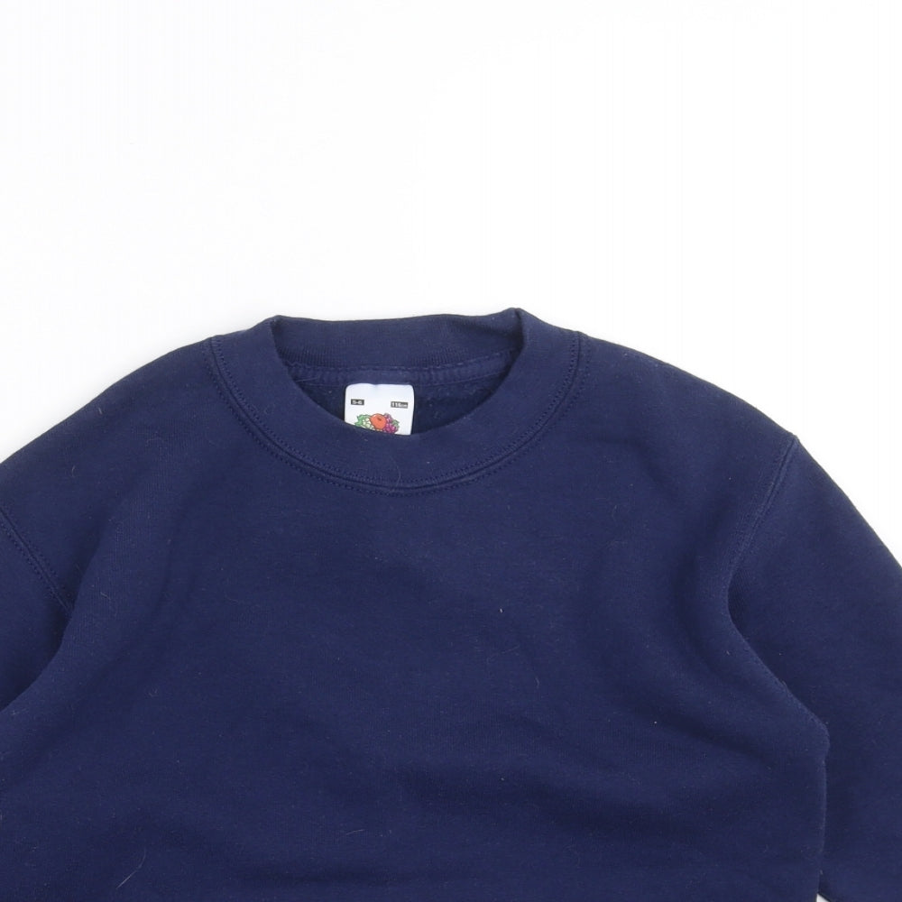Fruit of the Loom Boys Blue   Pullover Sweatshirt Size 5-6 Years