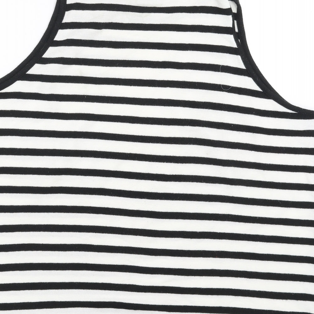 Marks and Spencer Womens White Striped Knit Pullover Jumper Size 18