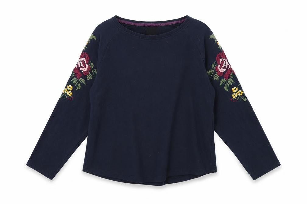 Front view of Only women’s blue pullover sweatshirt, size XL