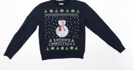 Cedar Wood State Mens Blue   Pullover Sweatshirt Size M  - Christmas
