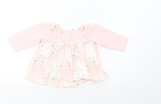Marks and Spencer Girls Pink Check  A-Line  Size 3-6 Months