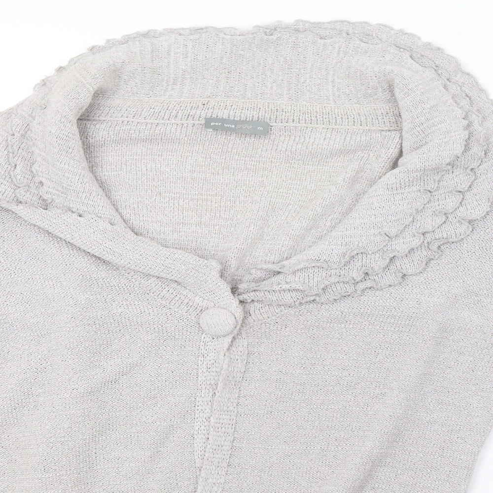 Marks and Spencer Womens Grey  Knit Cardigan Jumper Size M