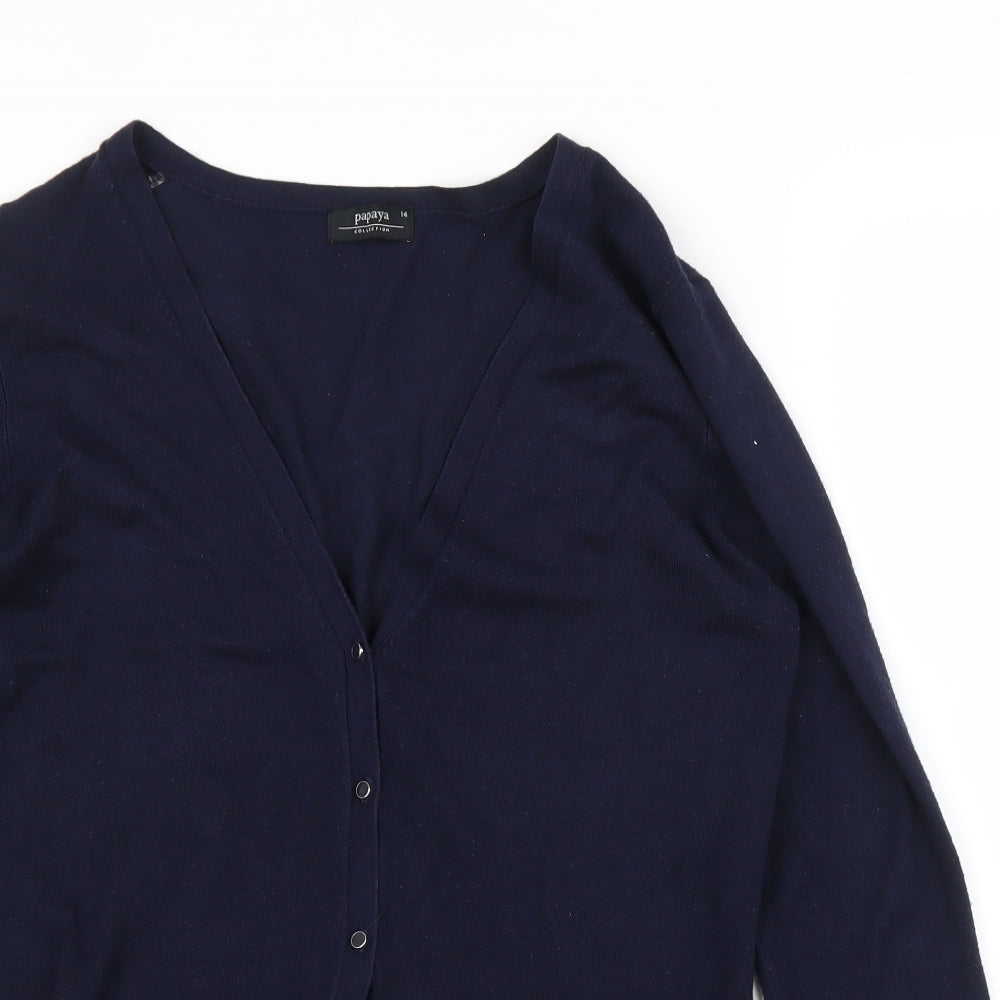 Papaya Womens Blue   Cardigan Jumper Size 14