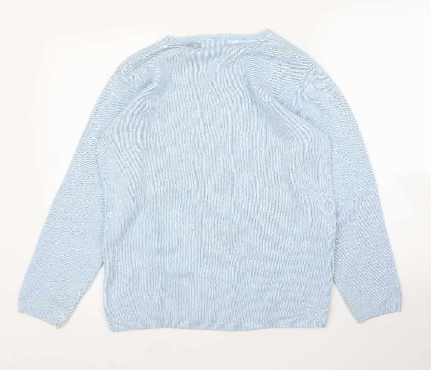 Jumper Womens Blue Floral  Pullover Jumper Size S