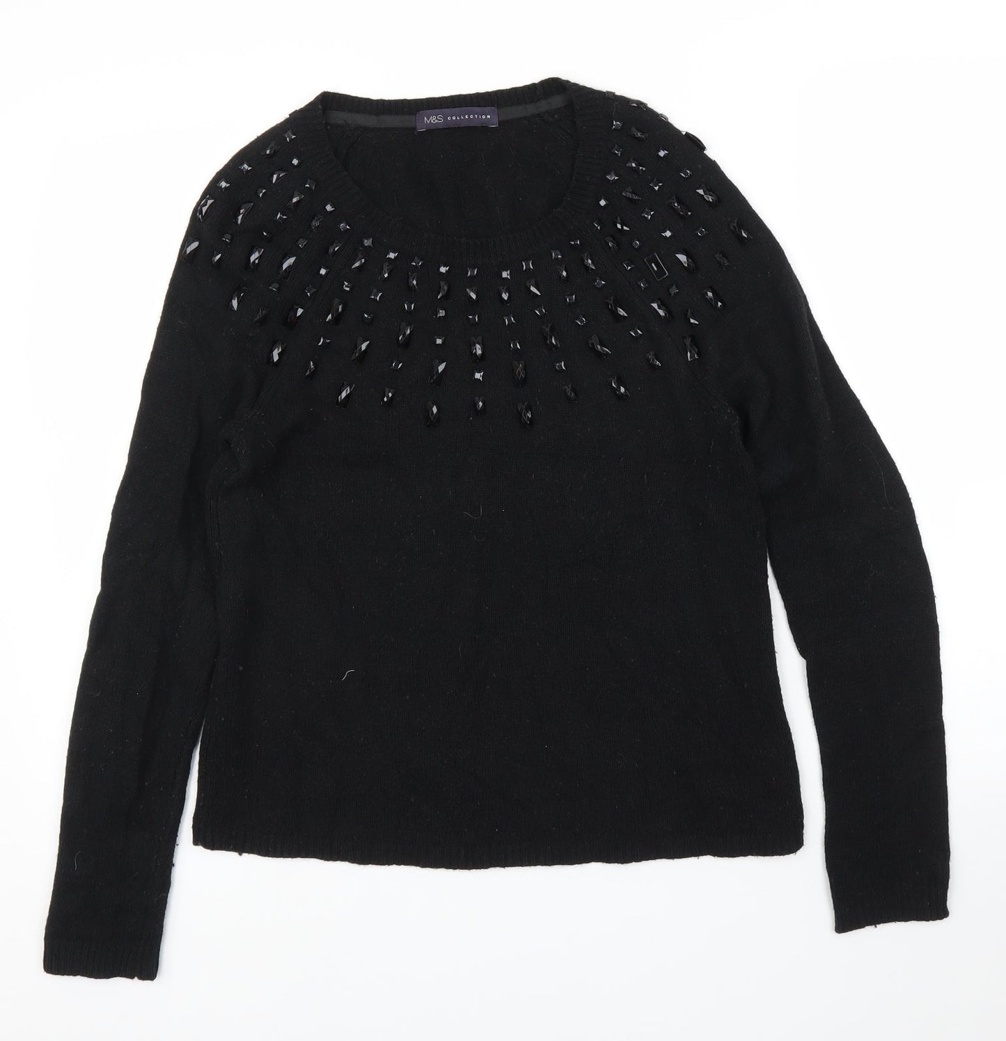 M&S Womens Black   Pullover Jumper Size 8