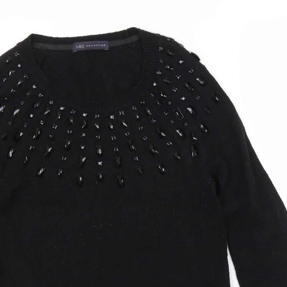 M&S Womens Black   Pullover Jumper Size 8