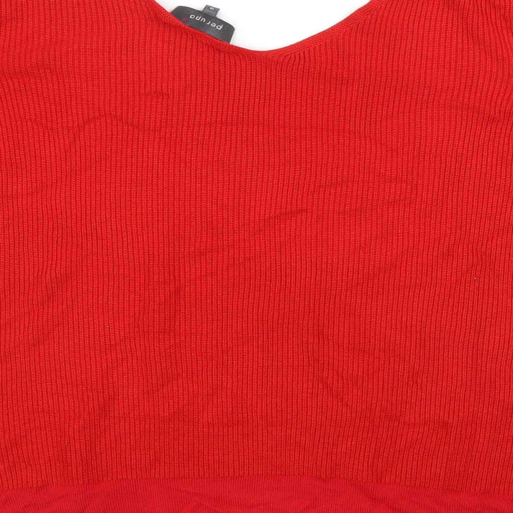 M&S Womens Red   Pullover Jumper Size 18