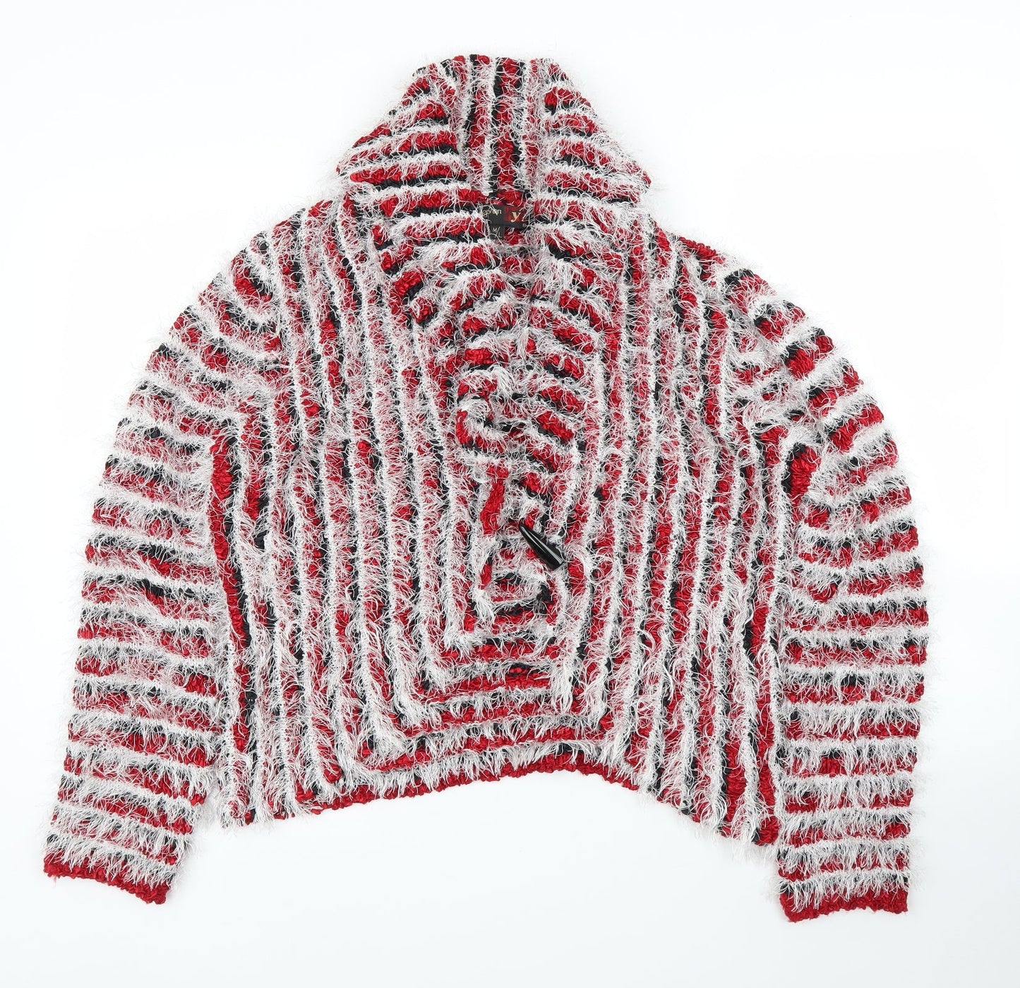 Stephen Y Womens Red Striped  Cardigan Jumper Size M