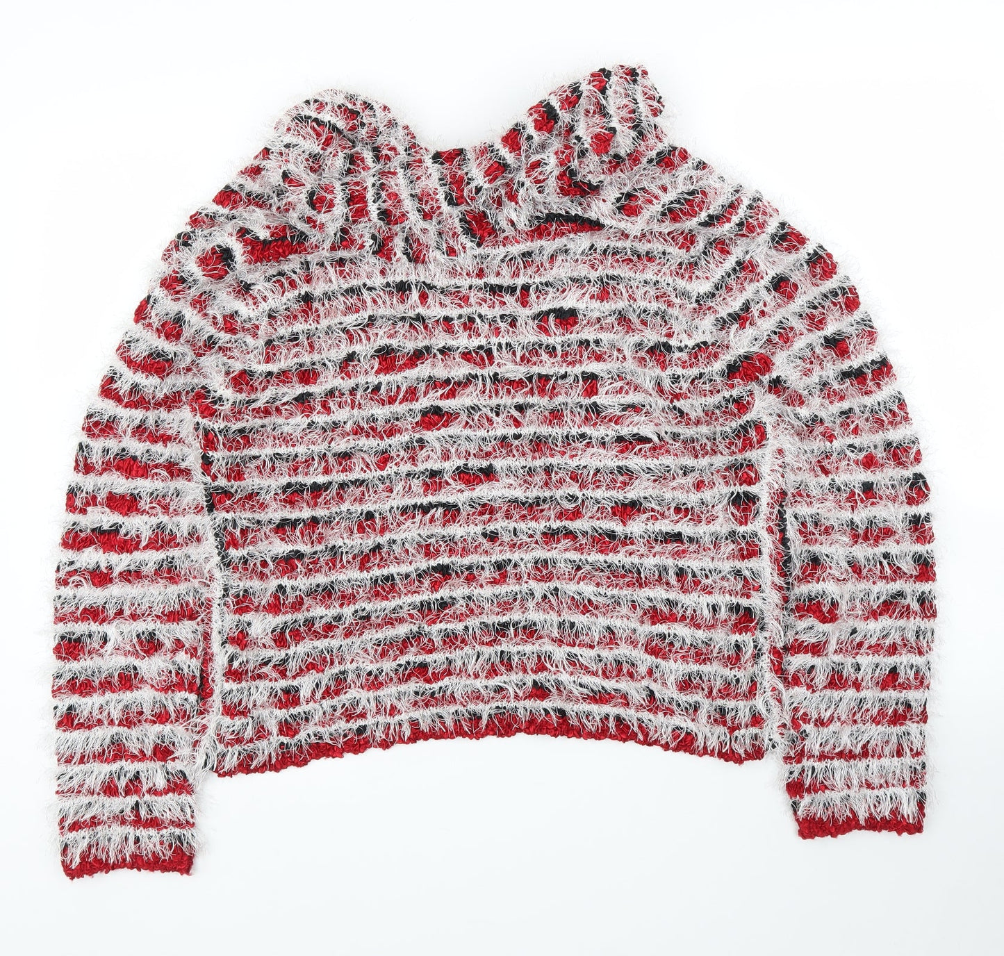 Stephen Y Womens Red Striped  Cardigan Jumper Size M