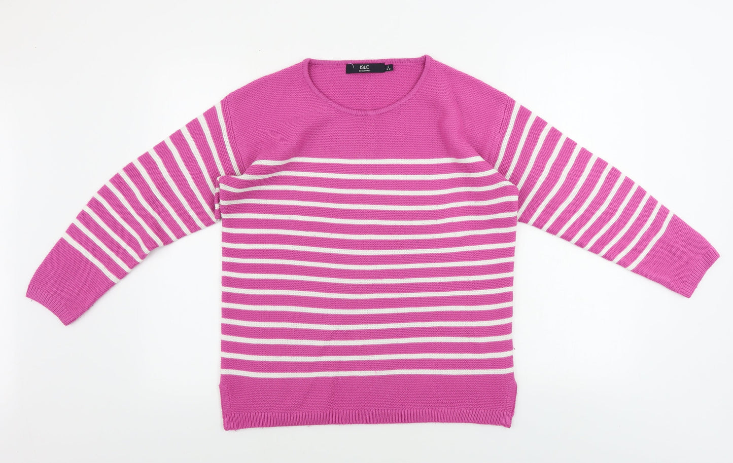 ISLE    Womens Pink Striped  Pullover Jumper Size S