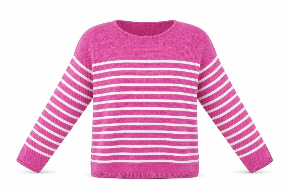 ISLE    Womens Pink Striped  Pullover Jumper Size S