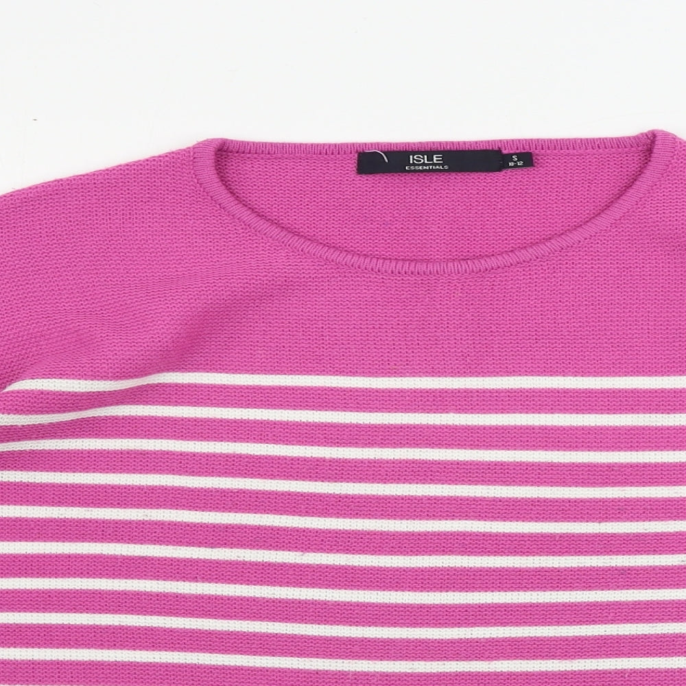 ISLE    Womens Pink Striped  Pullover Jumper Size S