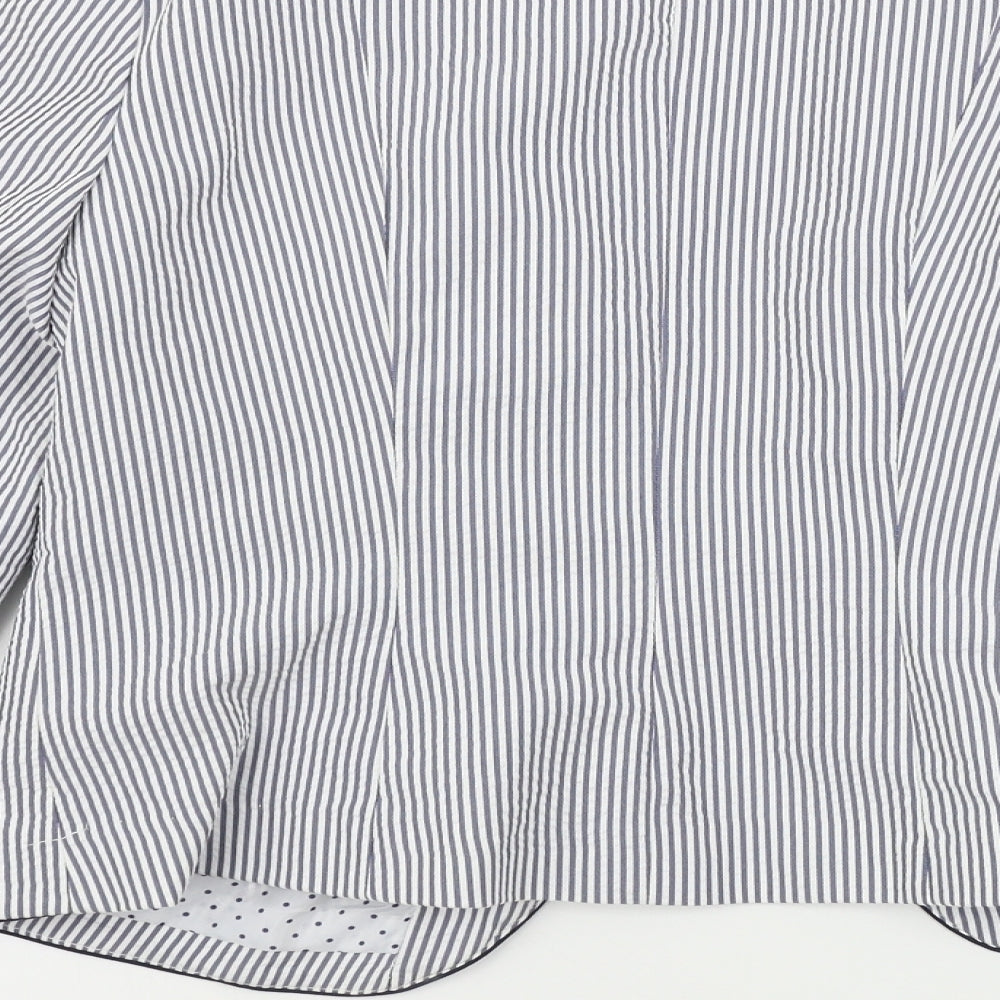 Atmosphere Womens Blue Striped  Jacket Sport Coat Size 12