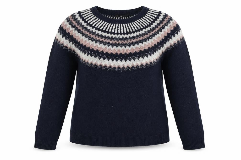 Front view of Only women’s blue geometric jumper, size S