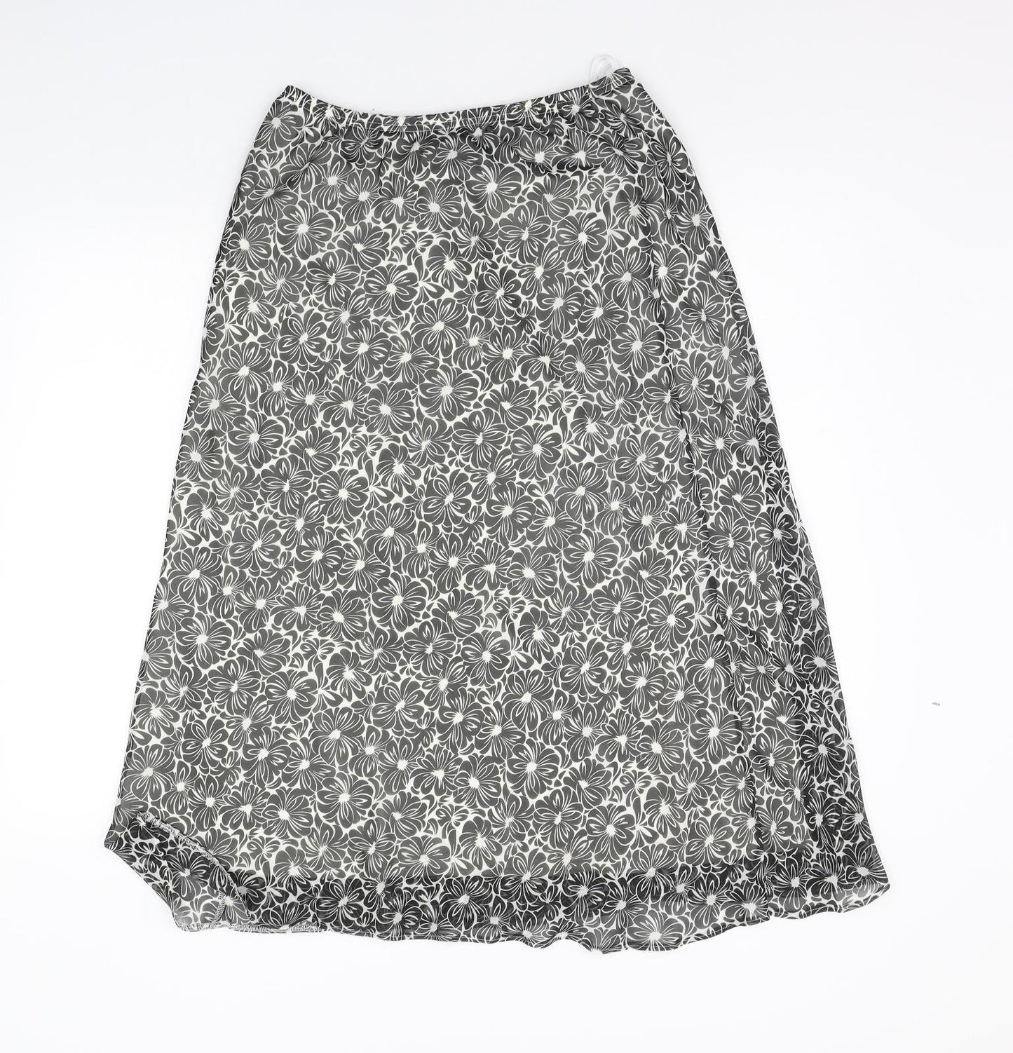Special Collection Womens Black Floral  A-Line Skirt Size 12  - Elasticated Waist
