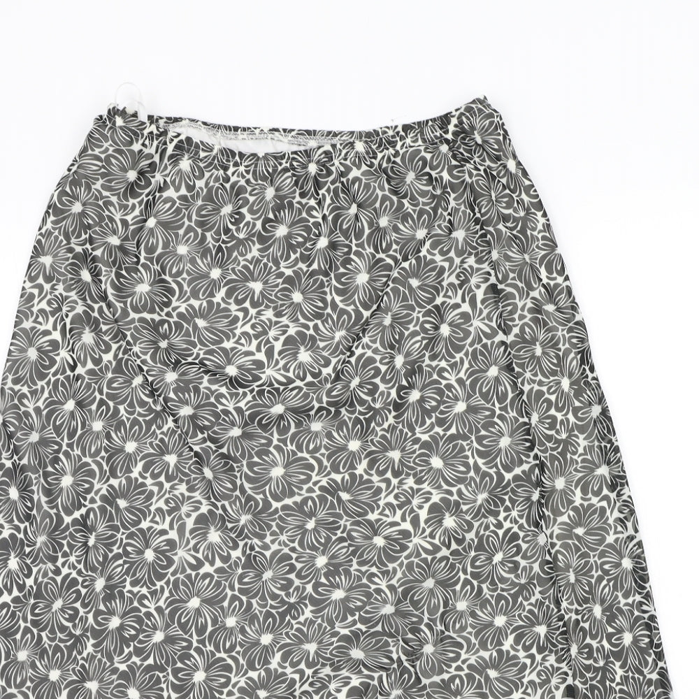 Special Collection Womens Black Floral  A-Line Skirt Size 12  - Elasticated Waist