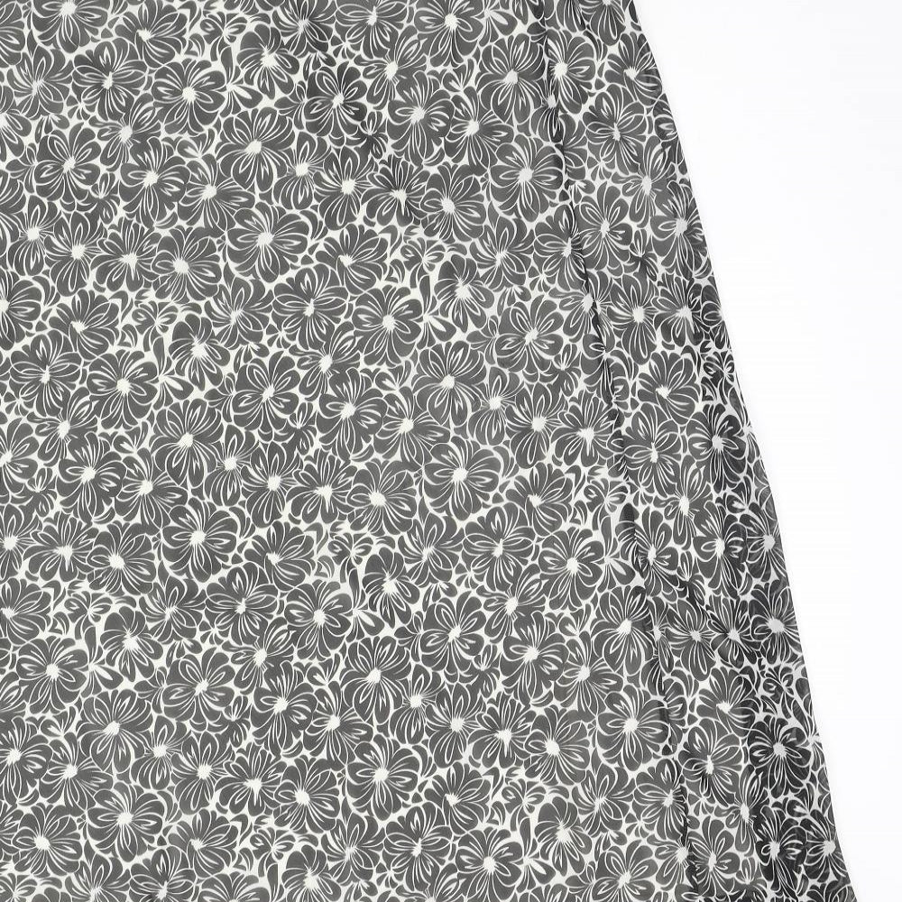 Special Collection Womens Black Floral  A-Line Skirt Size 12  - Elasticated Waist