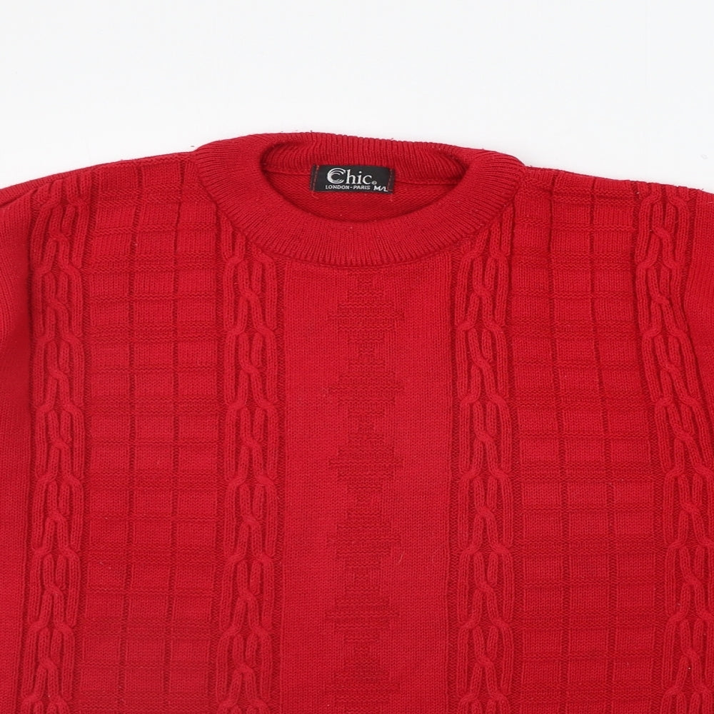 CHIC Womens Red   Pullover Jumper Size M