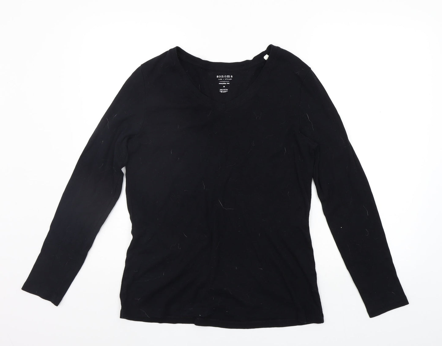 Sonoma Womens Black   Basic T-Shirt Size M