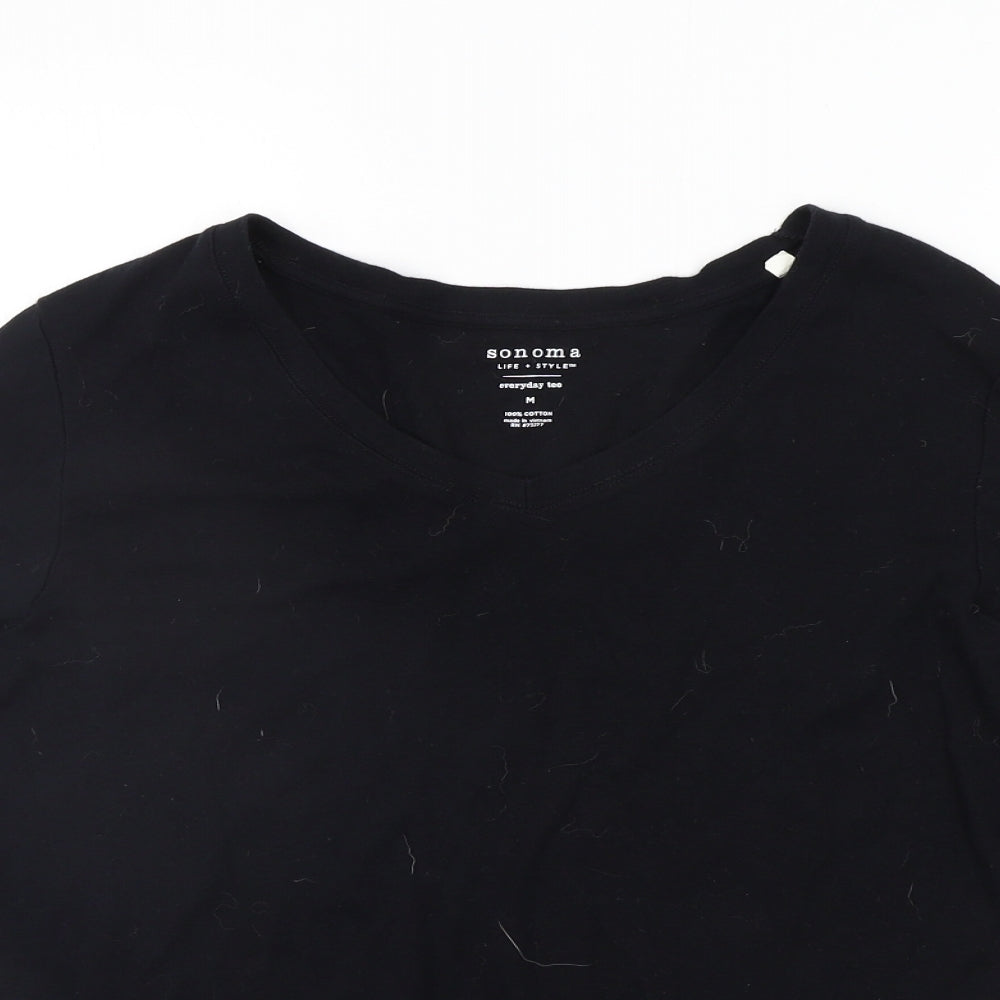 Sonoma Womens Black   Basic T-Shirt Size M