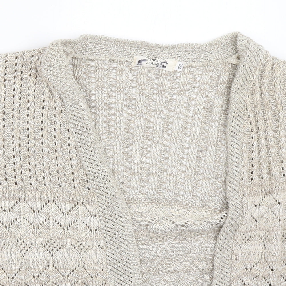 Choice Collection Womens Beige   Cardigan Jumper Size 2XL