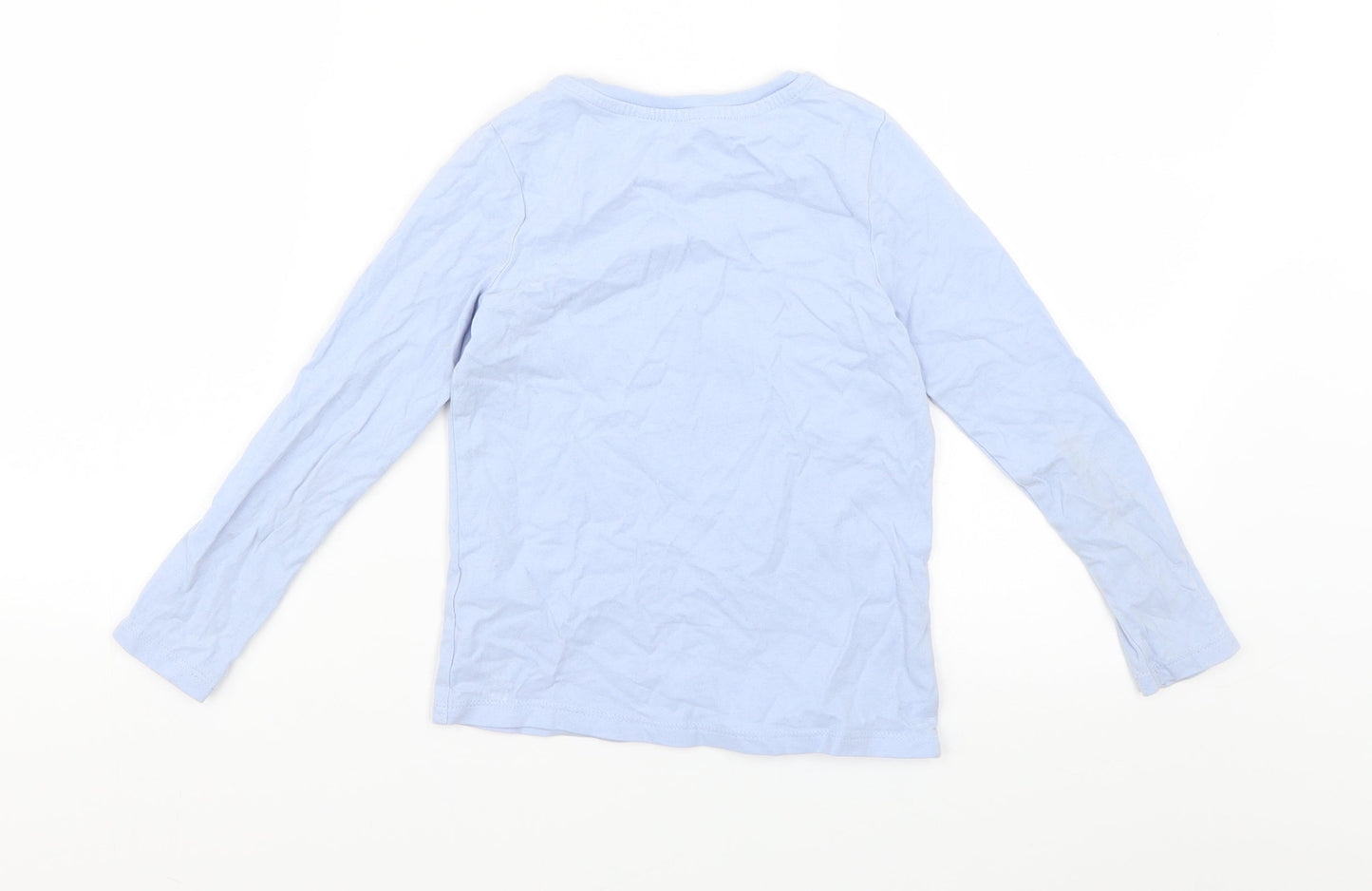 George Girls Blue Geometric  Basic T-Shirt Size 5-6 Years