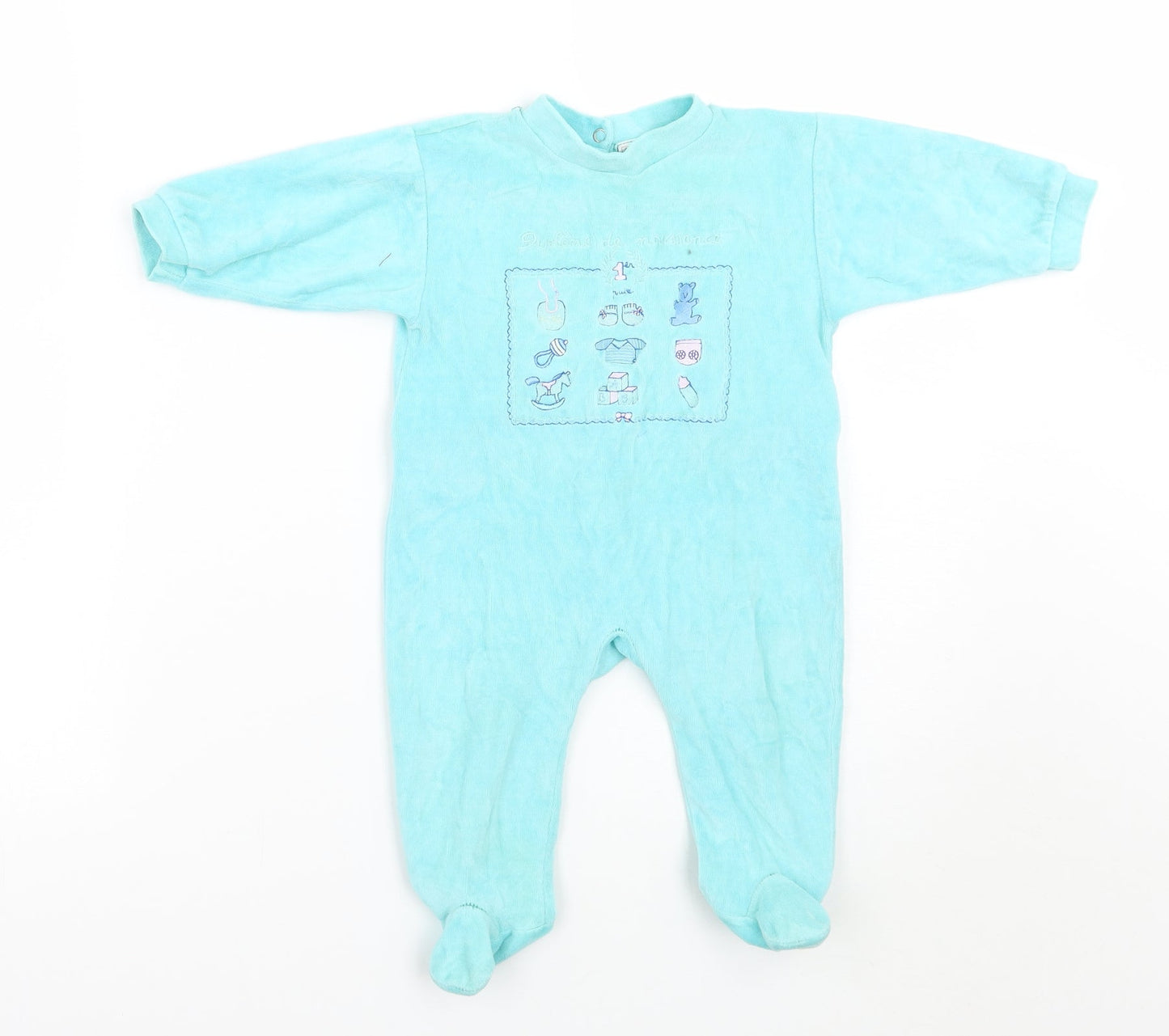 Safeway Girls Blue   Babygrow One-Piece Size 12 Months  - v