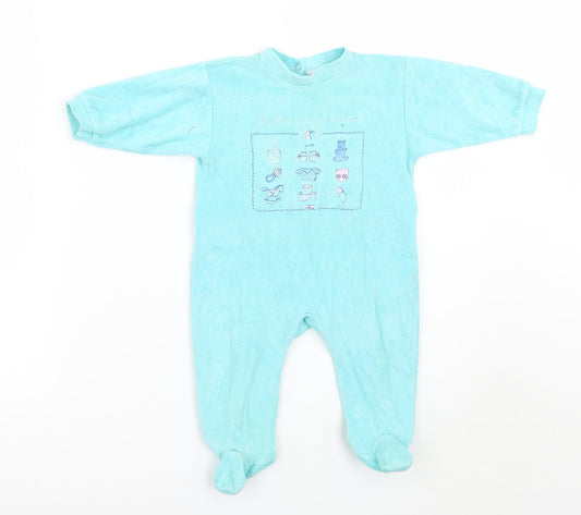Safeway Girls Blue   Babygrow One-Piece Size 12 Months  - v