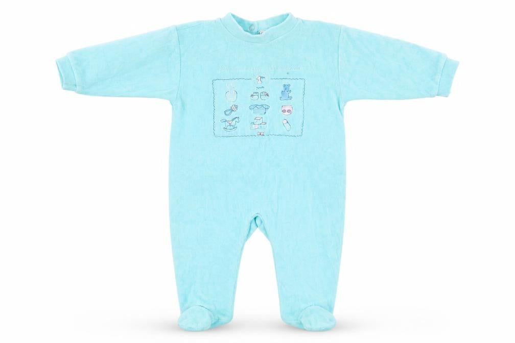 Safeway Girls Blue   Babygrow One-Piece Size 12 Months  - v