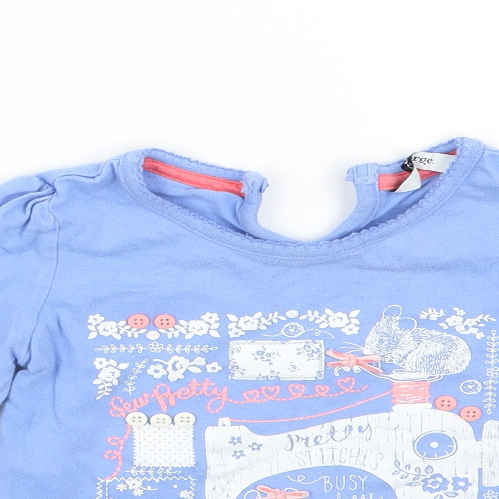 George Girls Purple   Basic T-Shirt Size 12-18 Months