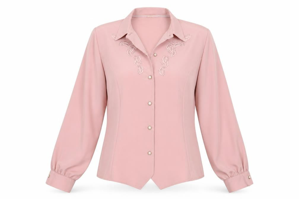 Galmes Womens Pink Floral  Basic Button-Up Size L